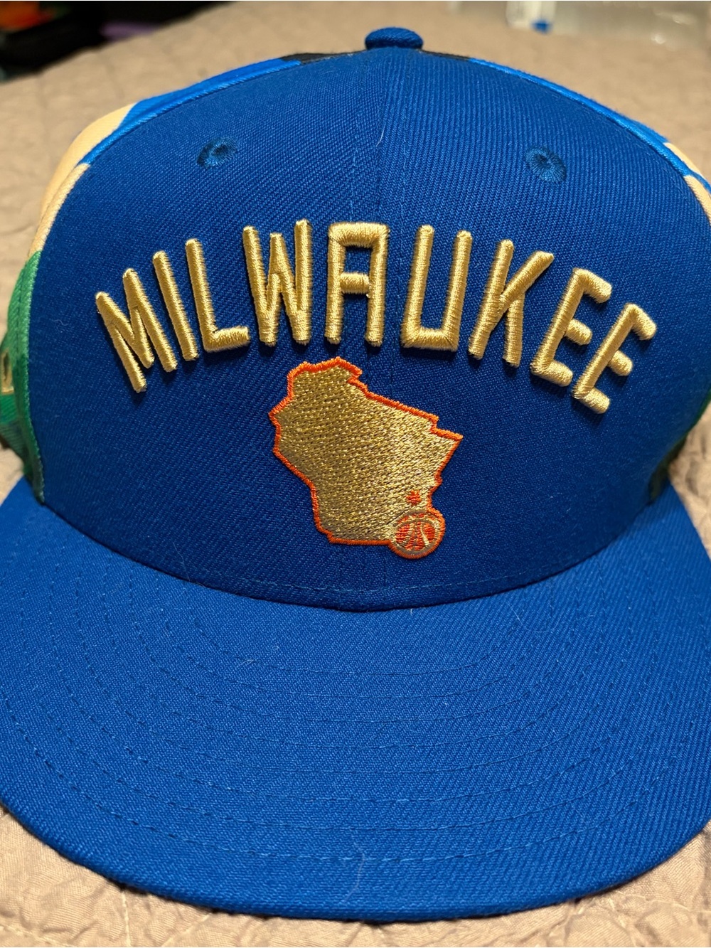 New Era Milwaukee Blue and Gold Snapback Hat